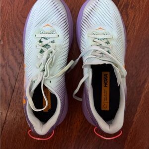Hoka Athletic Shoes in Light Green and Lavender
